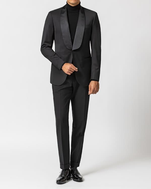 Black Shawl Collar Tuxedo with Turtleneck — image 1