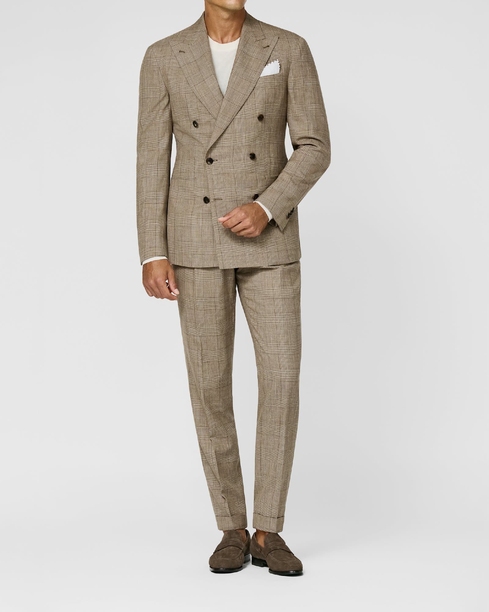 Sand Glen Check Double-Breasted Suit — image 1