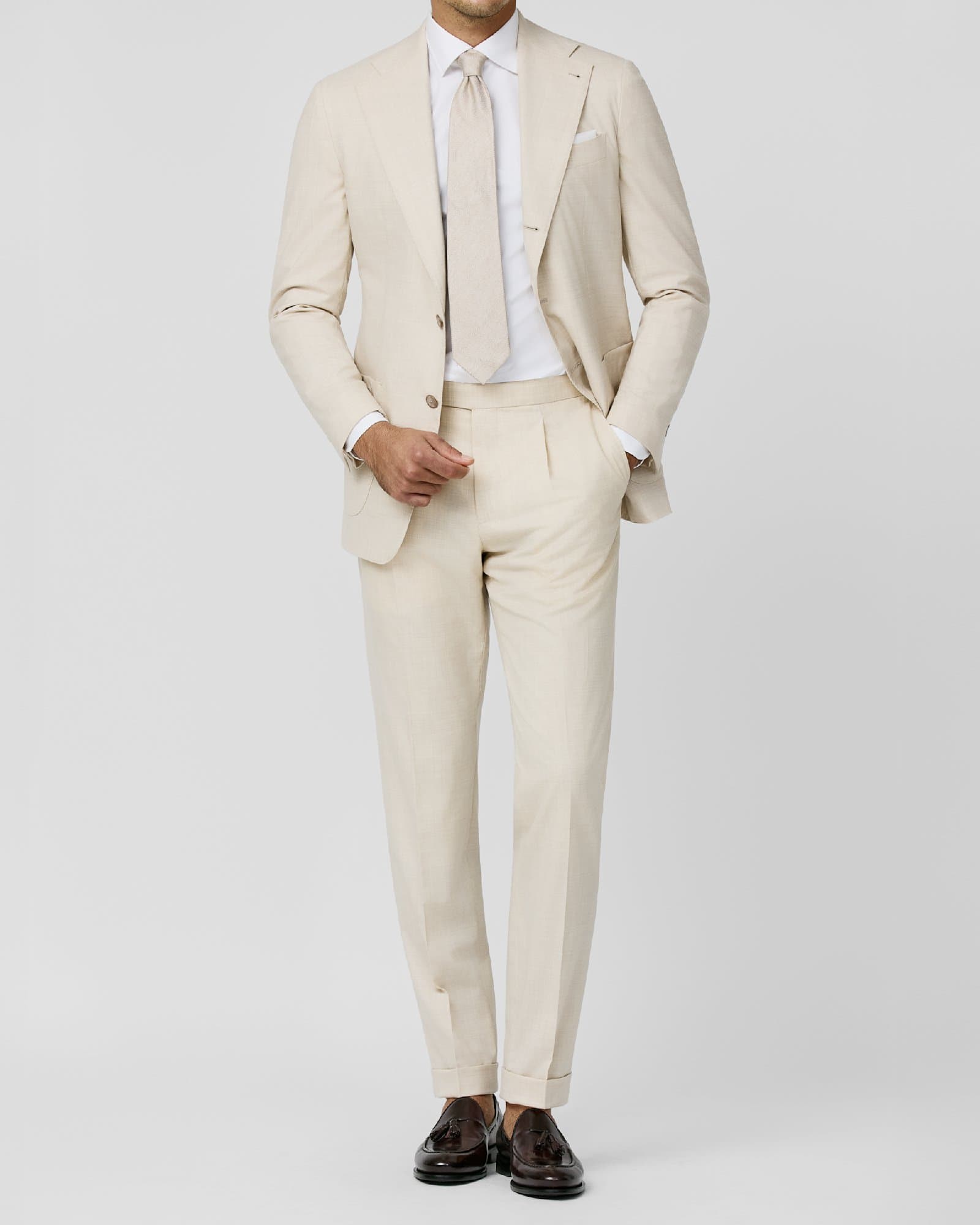 Champagne Suit with Tonal Tie — image 1