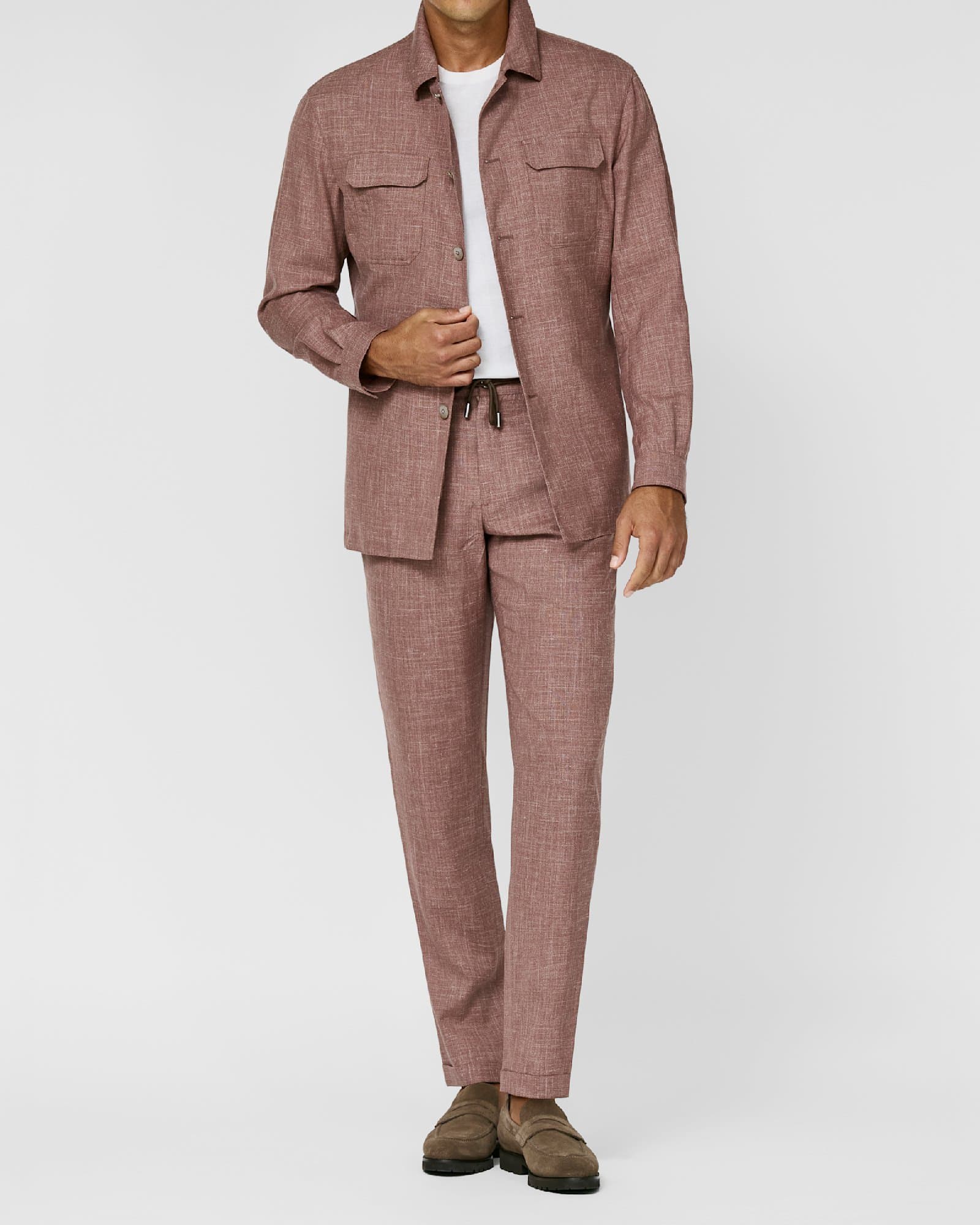 Dusty Rose Linen Overshirt Set — image 1
