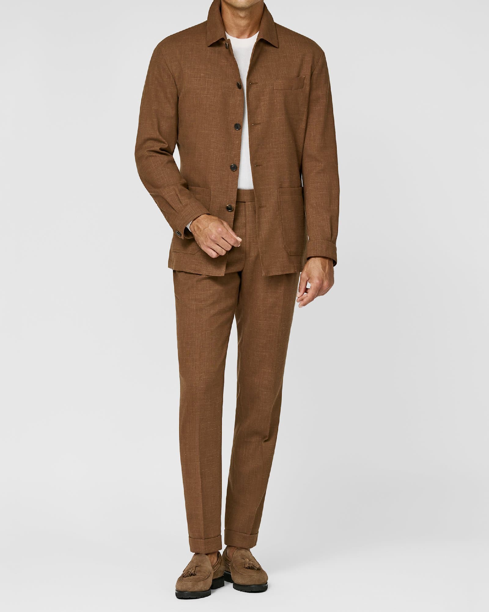 Tobacco Linen Overshirt Set — image 1